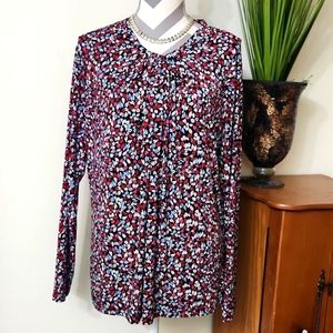 Liz Claiborne Career Floral Long Sleeves Blouse